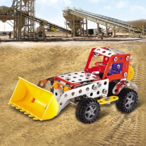 meccano set erector set bulldozer pull back function stem diy toy educational set metal construction toy