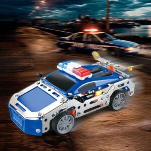 metal educational toy meccano set construction toy erector set police car