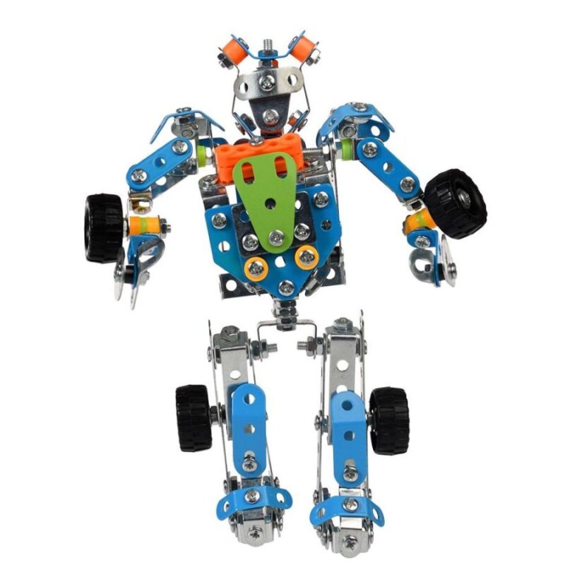 metal educational toys meccano sets 2in1 transformer toy robot shape