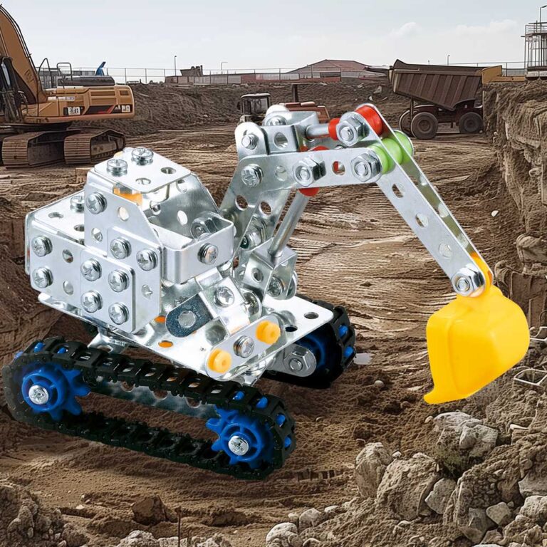 metal construction toys meccano kits erector sets metal building toys STEM model excavator set