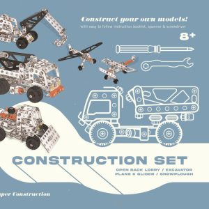 customized meccano set erector set metal construction toy 5in1 vehicles bulldozer excavator truck 2 aeroplanes